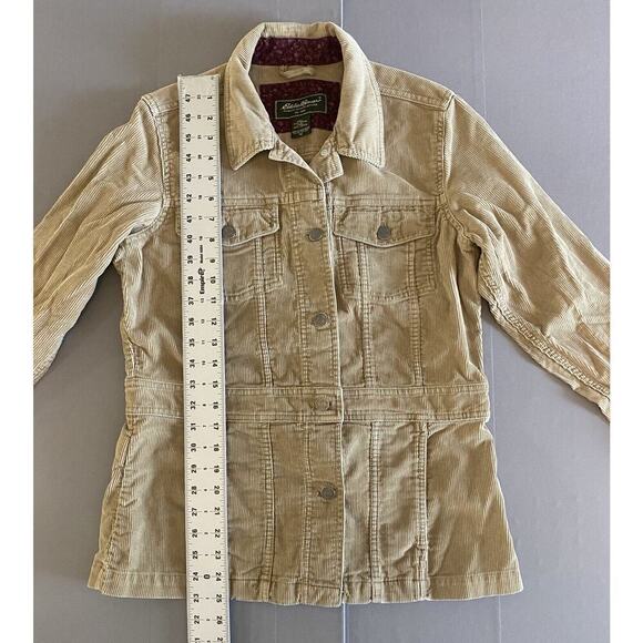 Eddie Bauer Jacket Womens Medium Authentic Outdoor Outfitter Tan Corduroy Safari - Picture 2 of 16